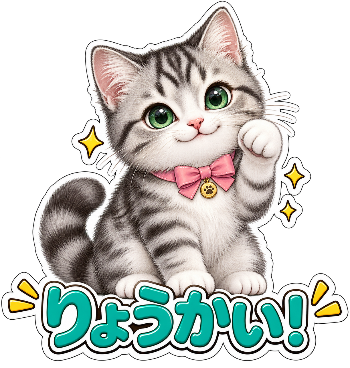 猫のりょうかいスタンプ